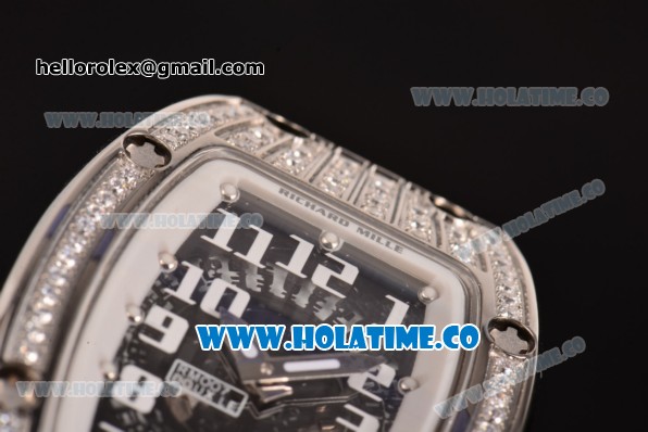 Richard Mille RM 007 Miyota 9015 Automatic Steel/Diamonds Case with Skeleton Dial and White Arabic Numeral Markers (K) - Click Image to Close